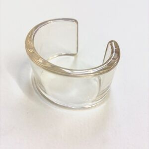 Clear Acrylic Minimalist Cuff Bracelet | Lucite Resin Open Bangle